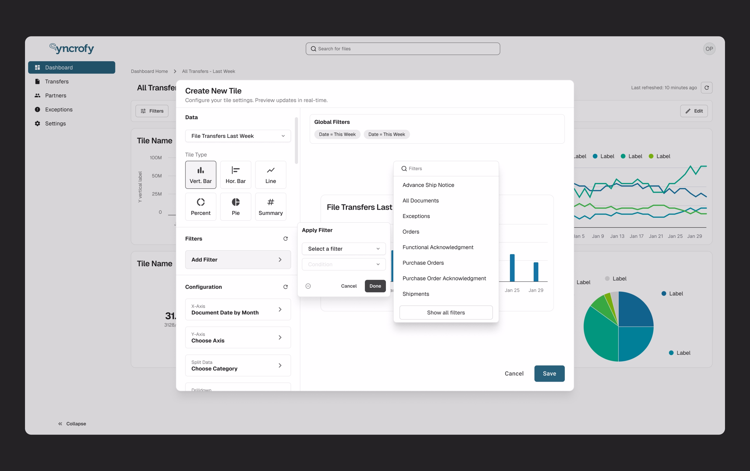 The overall redesign showing the improved filter list. (after)