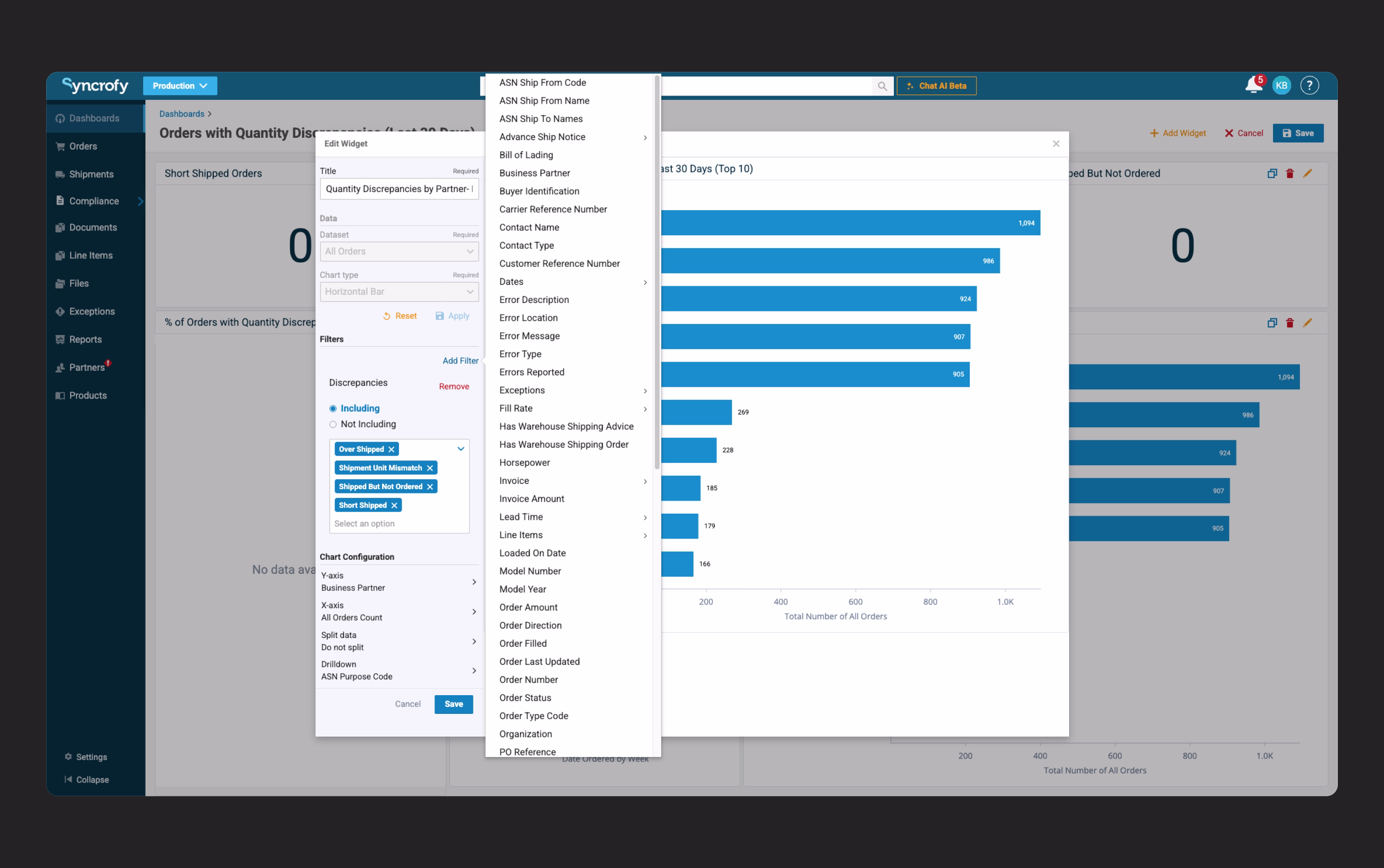 The overall redesign showing the improved filter list. (before)